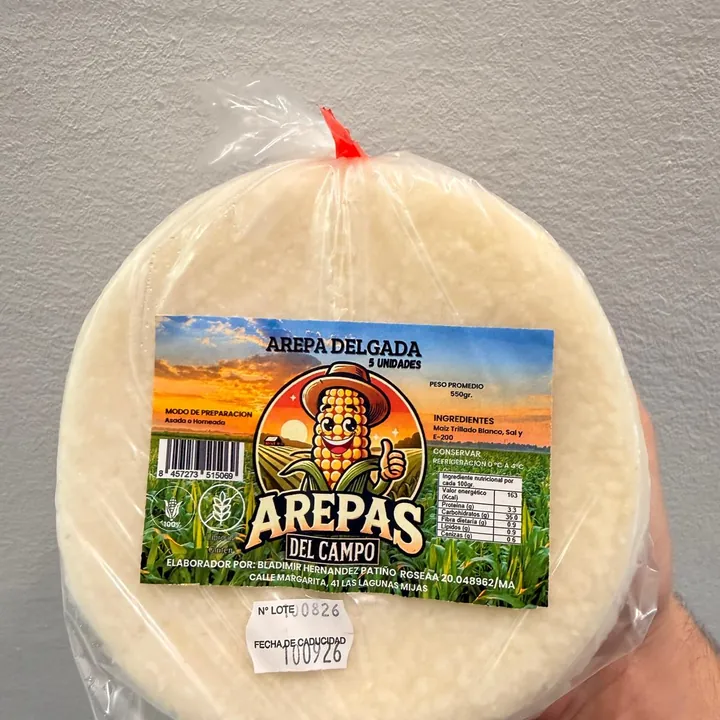 Arepa delgada Arepas del Campo